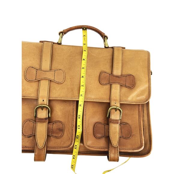 Vintage Brown Messenger Bag Satchel Cross Body Laptop Bag Briefcase  Unisex - Picture 11 of 11